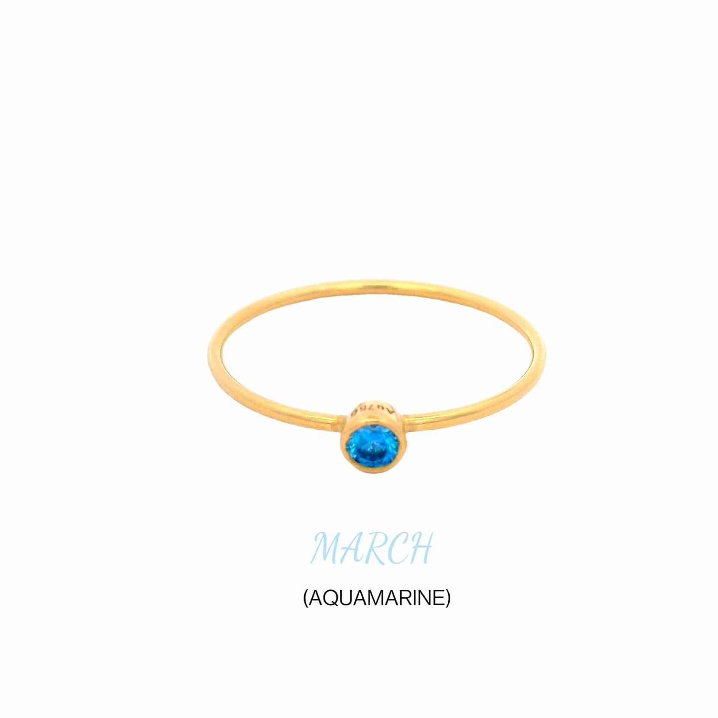 18k Saudi Gold Birth Stone Ring