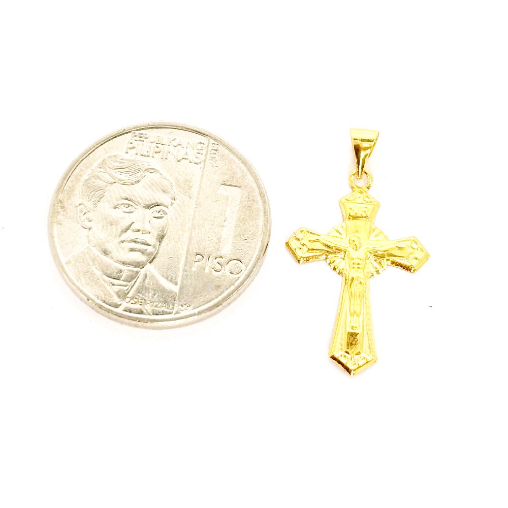 18k Saudi Gold Crown Cross Pendant - SKU-53 GQAXS7