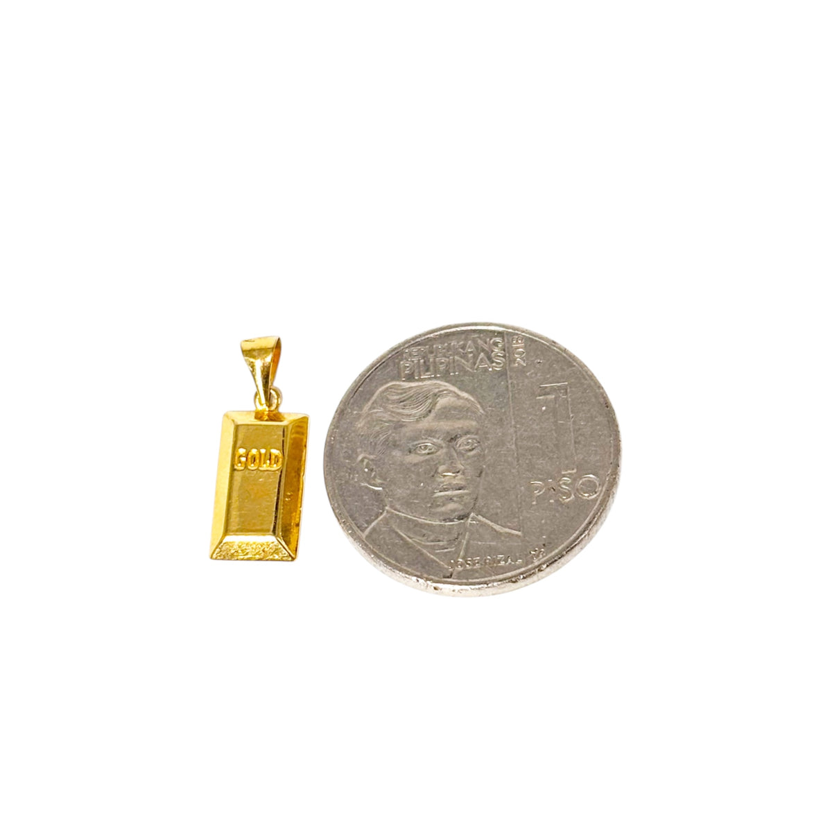 18k Saudi Gold Figaru Chain 18" +  18k Saudi Gold Gold Bar Pendant Solid Pawnable