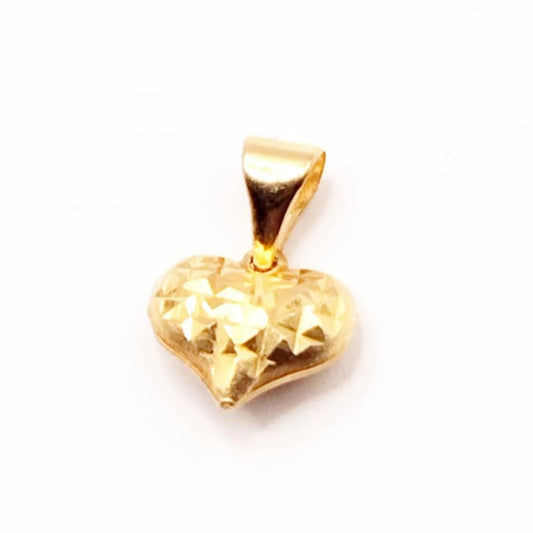 Small Diacut Heart Buo Pendant Solid Pawnable