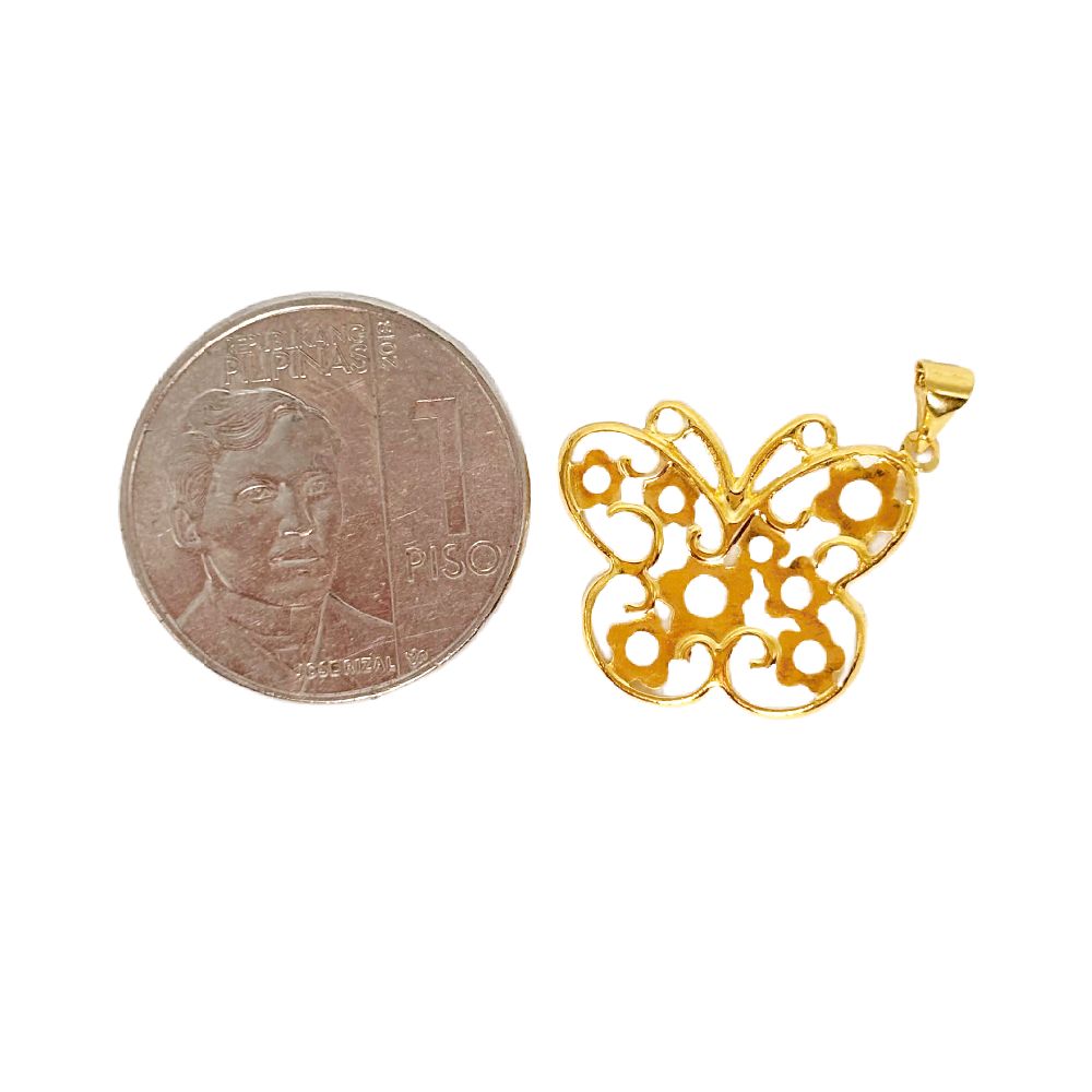 18k Saudi Gold Set Bloom Butterfly + Cadena Chain 22"
