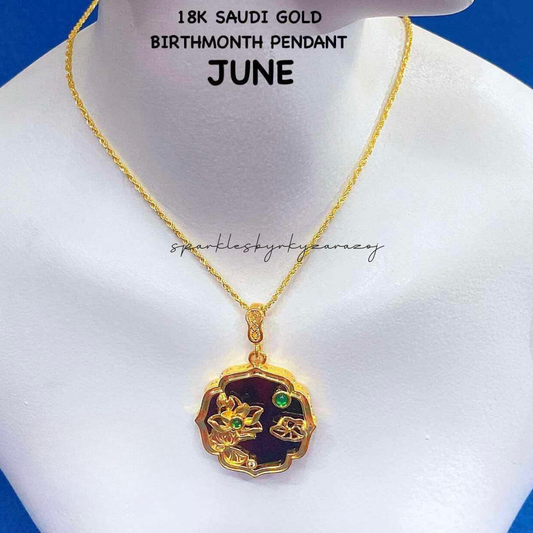 JUNE Birthmonth Pendant 18k Saudi Gold