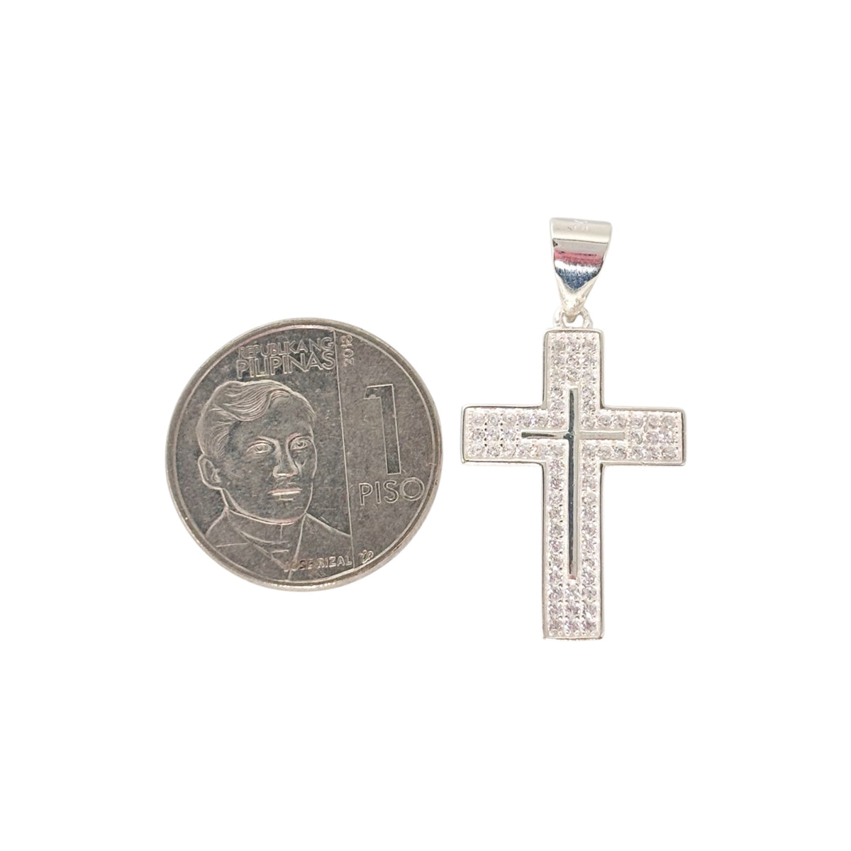 92.5 Sterling Silver - Moissanite Cross Pendant