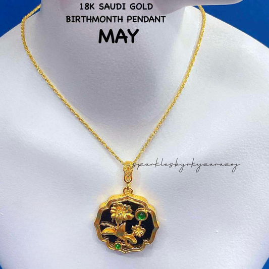 MAY Birthmonth Pendant 18k Saudi Gold