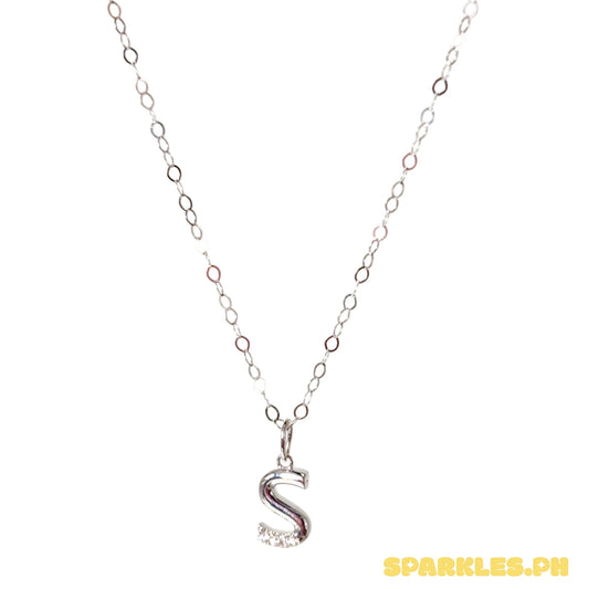 18k Natural Diamond - Initial S Necklace V2