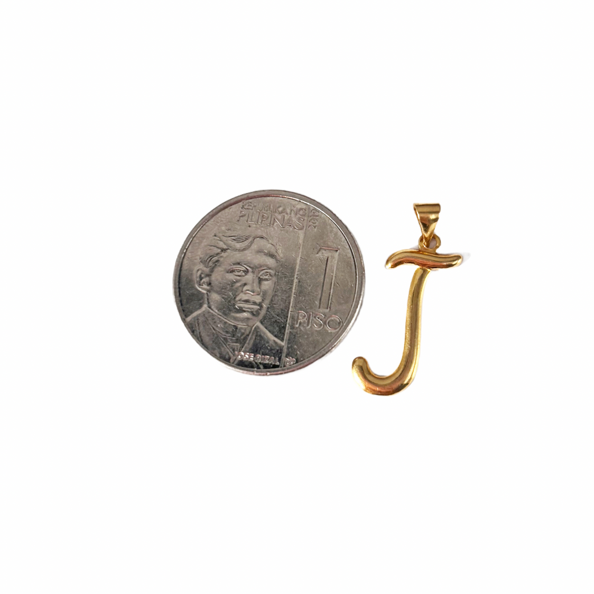 18k Saudi Gold Figaru Chain 18" + LETTER J STYLE PENDANT