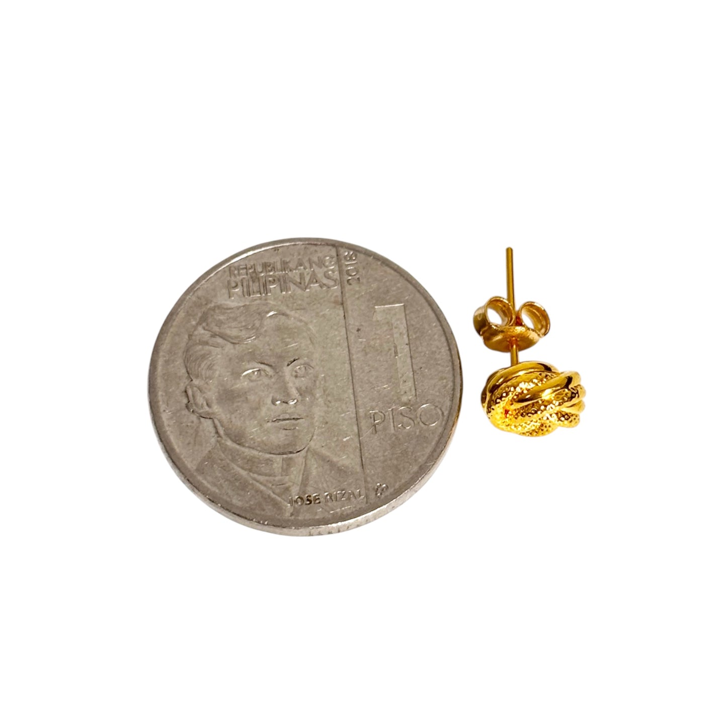 18k Saudi Gold EF Ensaimada Earring - SKU-5E9BYMWE