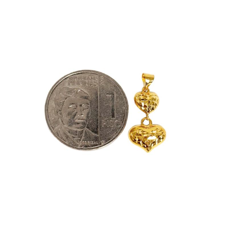 18k Saudi Gold Set  Double Love + Dancing Chain Makapal