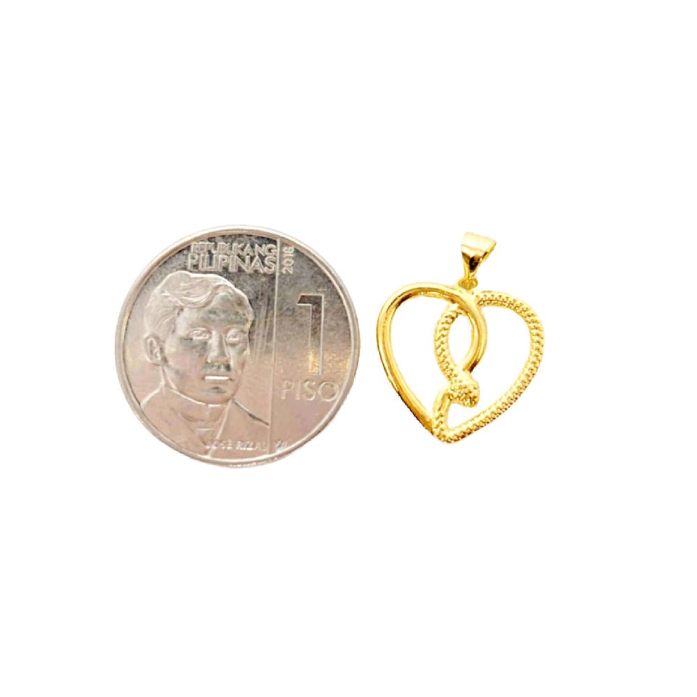 18k Saudi Gold Eternal Heart Pendant - SKU-YEVUBYS4