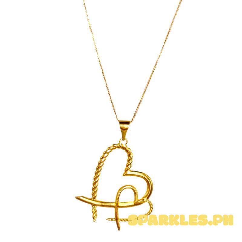 18k Saudi Gold V2 Jessa Heart + Foxtail Chain 18”