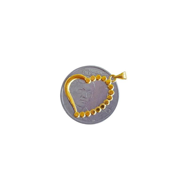 18k Saudi Gold Bubble Heart Pendant - SKU-Z2HKZVDI