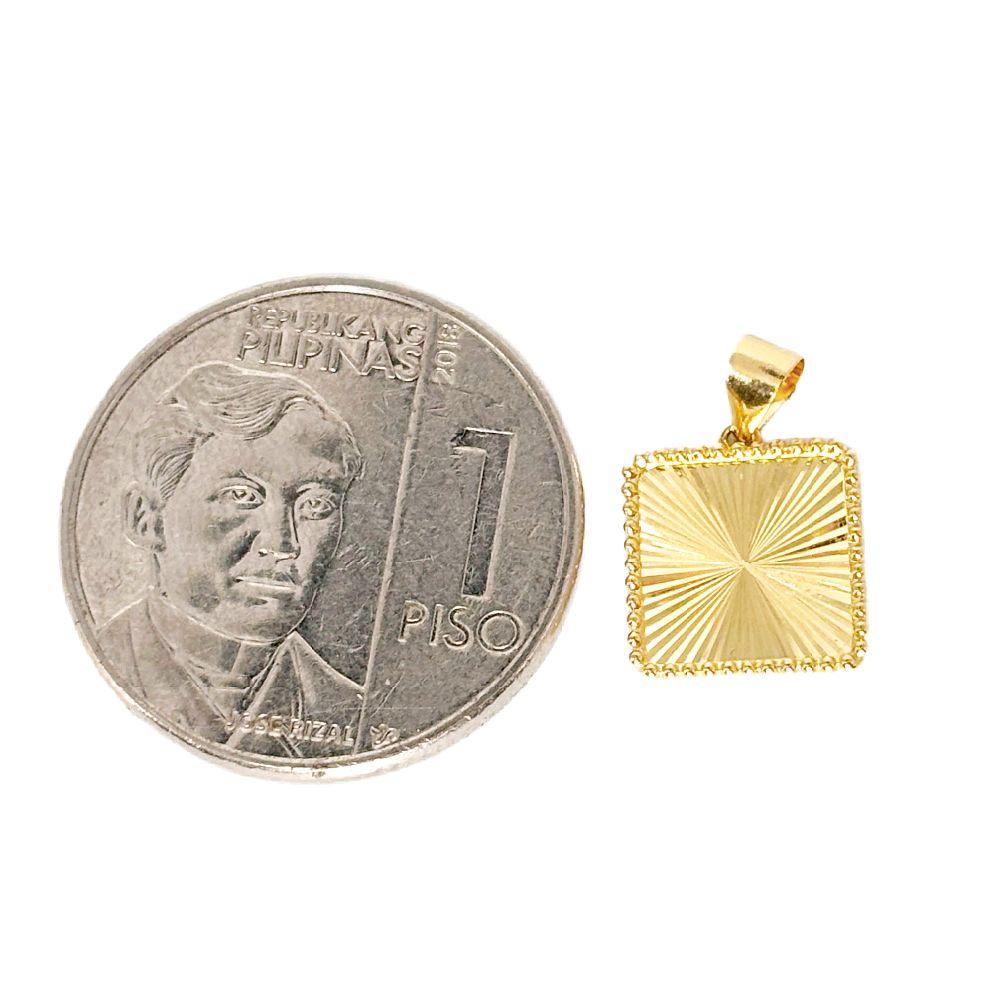 18k Saudi Gold Set Dazzle Square + Figaru Chain 20"