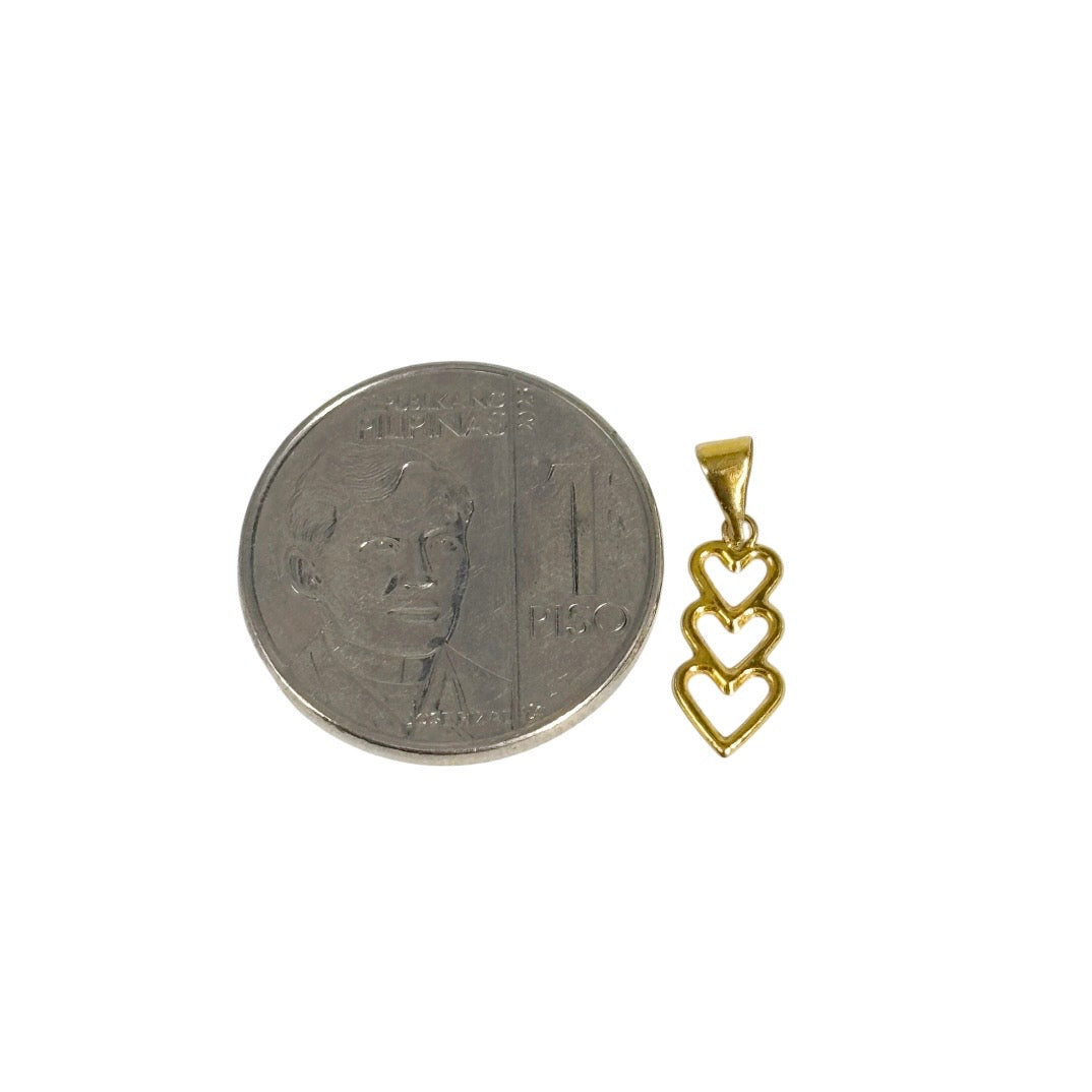 18k Saudi Gold Rope Chain 16" + 18k Saudi Gold Open Heart Pendant
