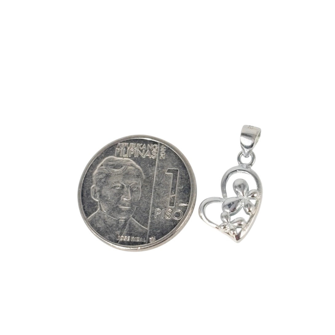 92.5 Sterling Silver - Butterfly Heart Pendant