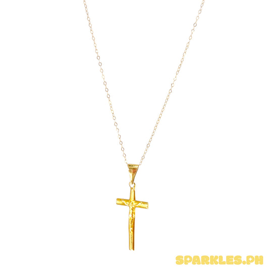 18k Saudi Gold Tauco Chain Level 1 + 18k Saudi Gold Big Square Cross Pendant