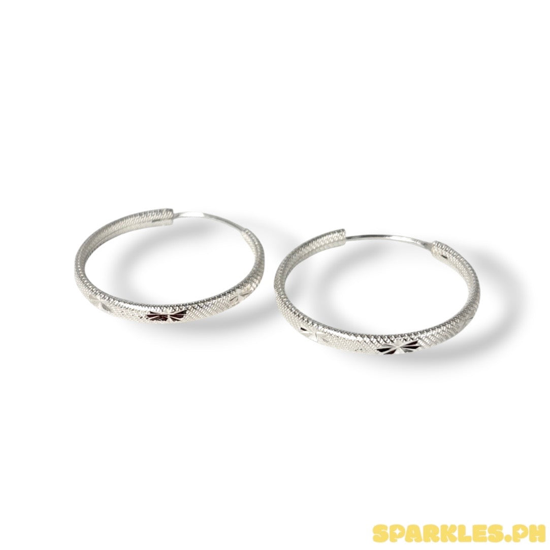 92.5 Sterling Silver - 25mm Twinkle Loop Earrings