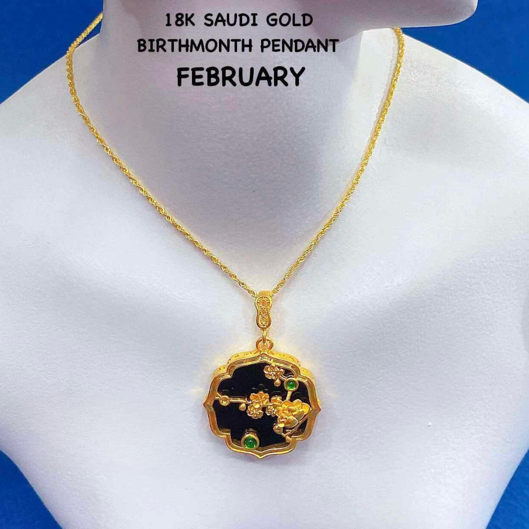 February Birthmonth Pendant 18k Saudi Gold