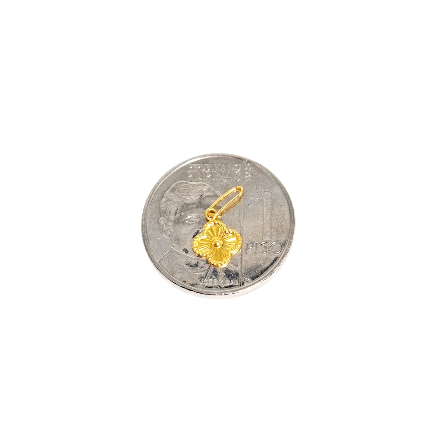 18k Saudi Gold Flower Cutey Hook Pendant .13 grams - SKU-MROC6Y19