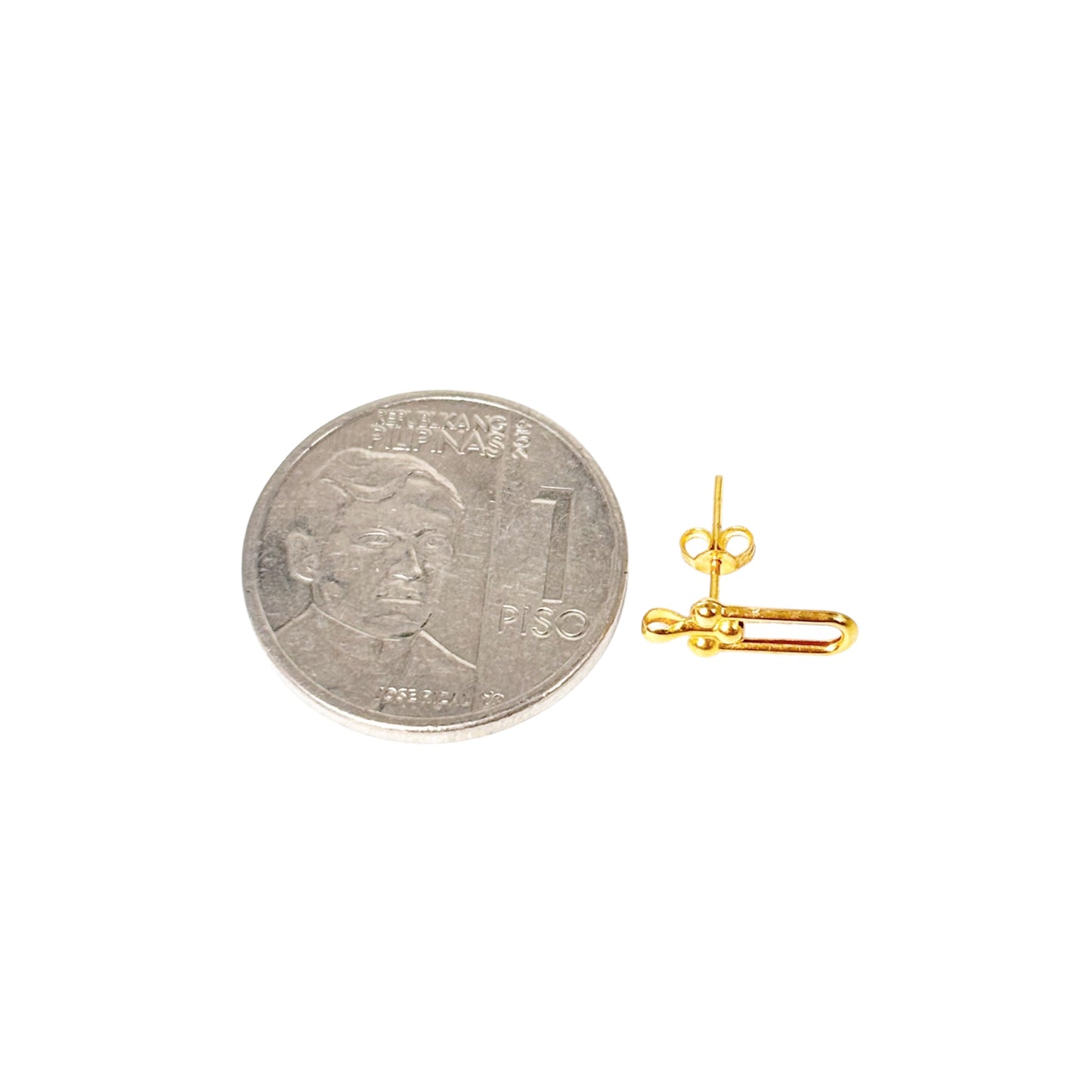 18k Saudi Gold U-Bar Earring V2