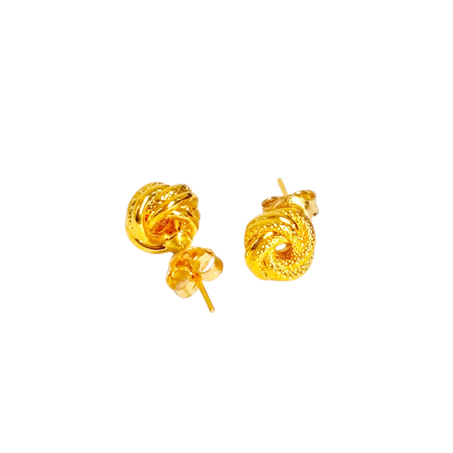 18k Saudi Gold EF Ensaimada Earring - SKU-5E9BYMWE