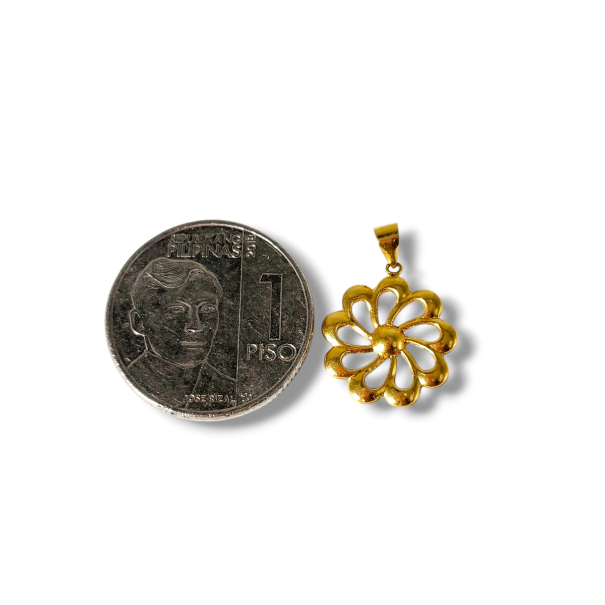 18k Saudi Gold Karkar Chain 18" + 18k Saudi Gold Turbine Flower Pendant