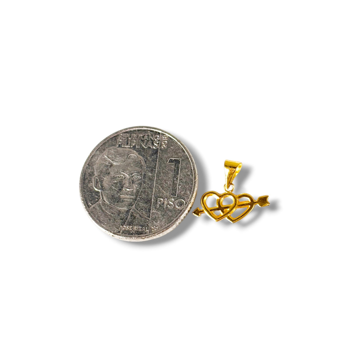 18k Saudi Gold Figaru Chain 18" + 18k Saudi Gold Mini Cupido Pendant