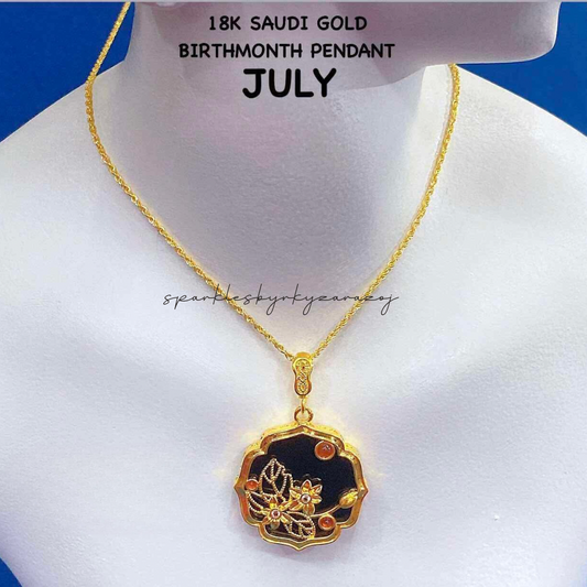 JULY Birthmonth Pendant 18k Saudi Gold