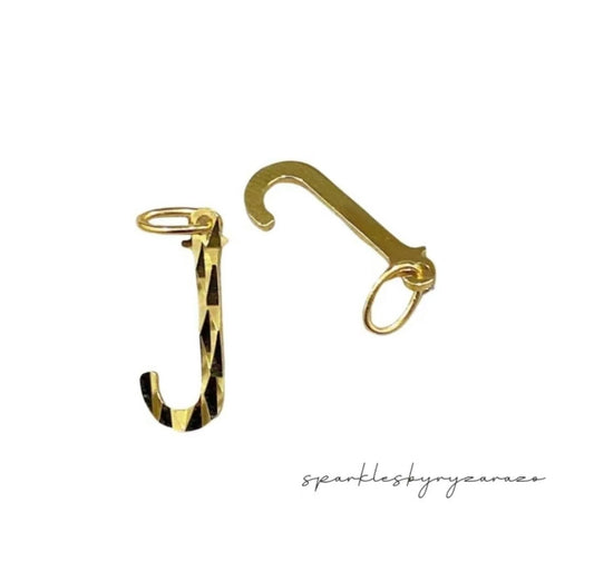 Letter J Style Pendant 18k Saudi Gold