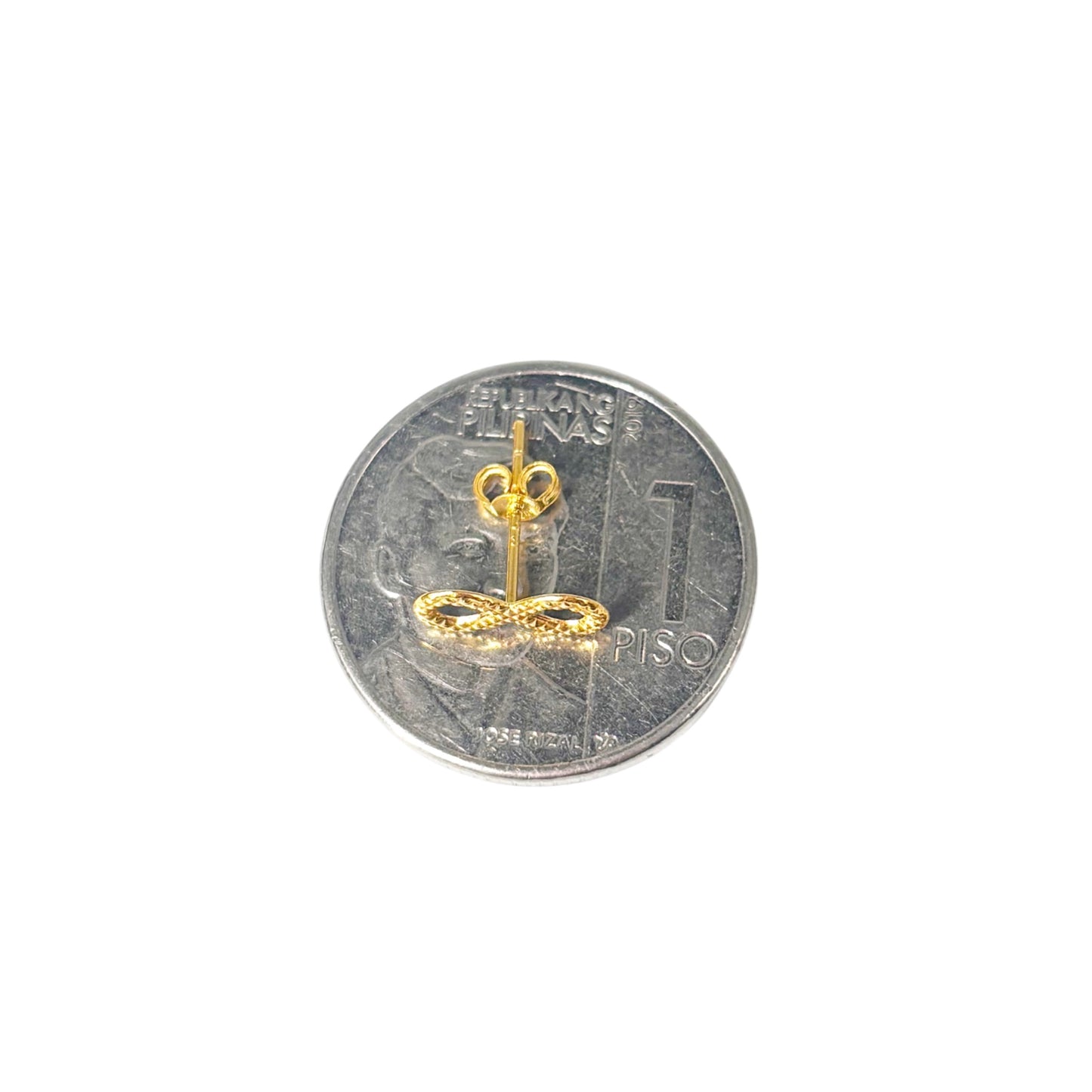 18k Saudi Gold Mini Infinity Earrings