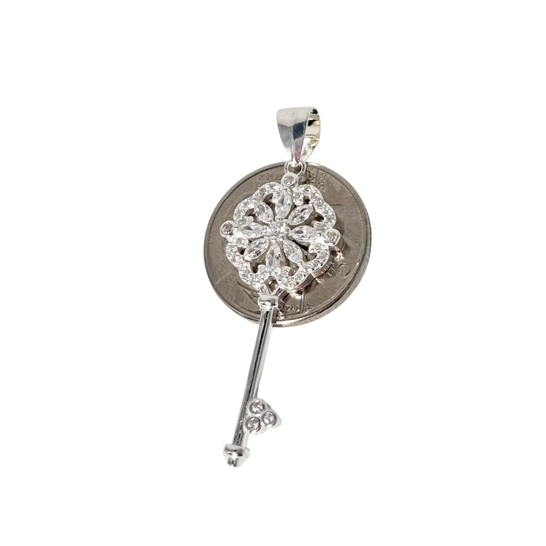 92.5 Sterling Silver - Bloom Key Pendant