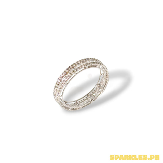 18k Natural Diamond - Pave Band Ring Size 7