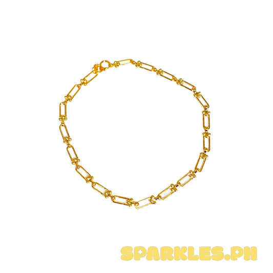 18k Saudi Gold Center Heart U Bar Bracelet 7.5” - SKU-VYLN912Y