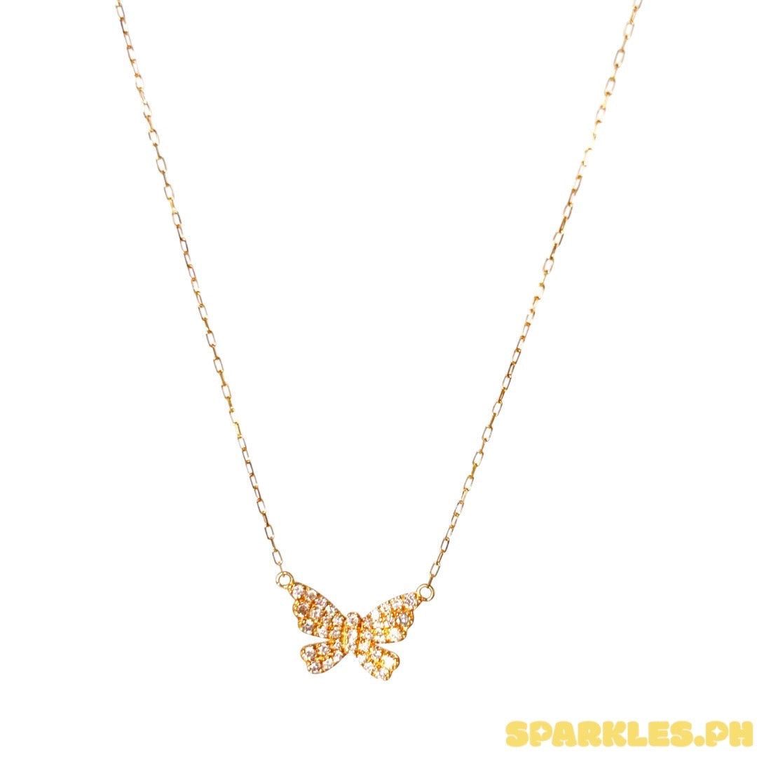 18k Natural Diamond - Butterfly Necklace