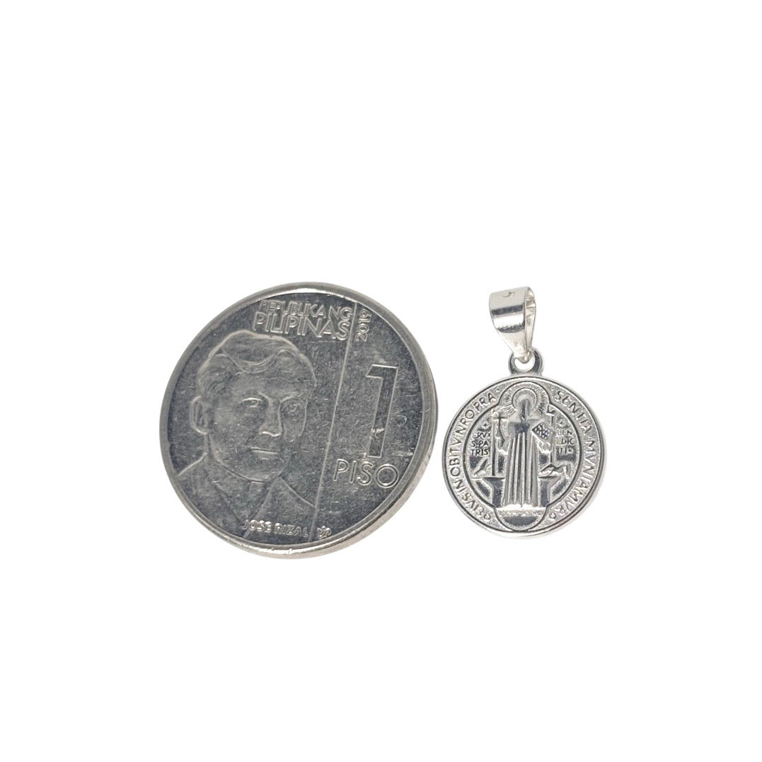 92.5 Sterling Silver - St. Benedict Medallion Pendant V1