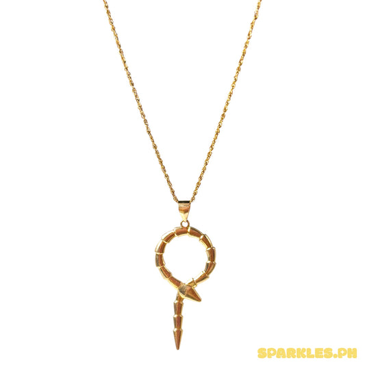 18k Saudi Gold Rope Chain 24" + 18k Saudi Gold Serpentine Pendant
