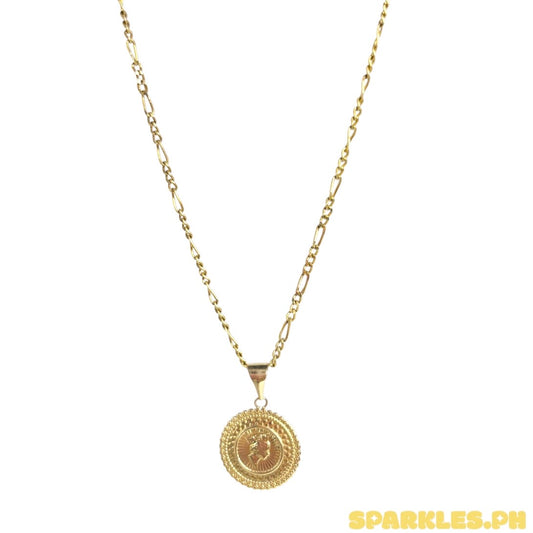 18k Saudi Gold Figaru Chain Makapal V2 20" + 18k Saudi Gold Royal Queen Pendant