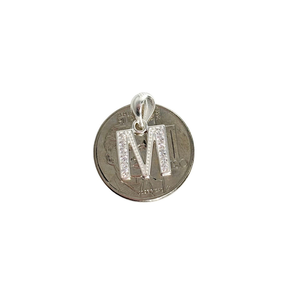 MT - 92.5 Sterling Silver - Letter M Pendant