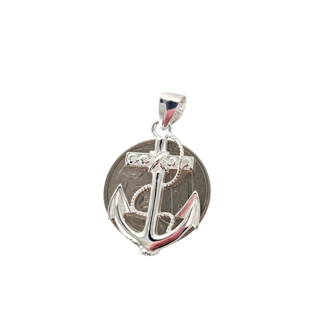 92.5 Sterling Silver - Vintage Anchor Pendant
