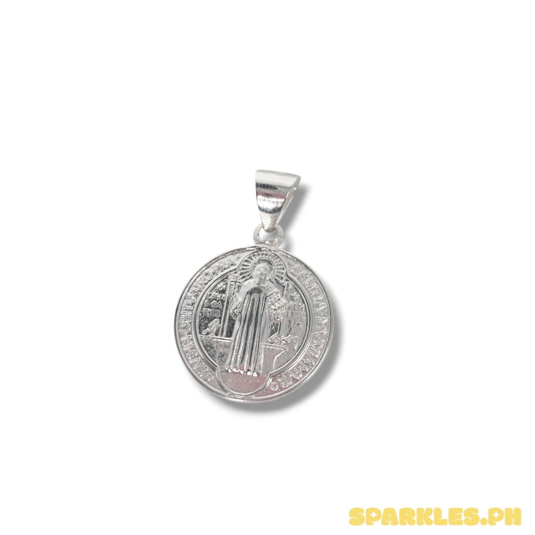 92.5 Sterling Silver - St. Benedict Medallion Pendant V2