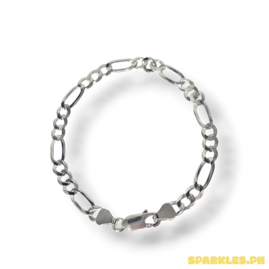 92.5 Sterling Silver - MENS 6mm Figaru Bracelet