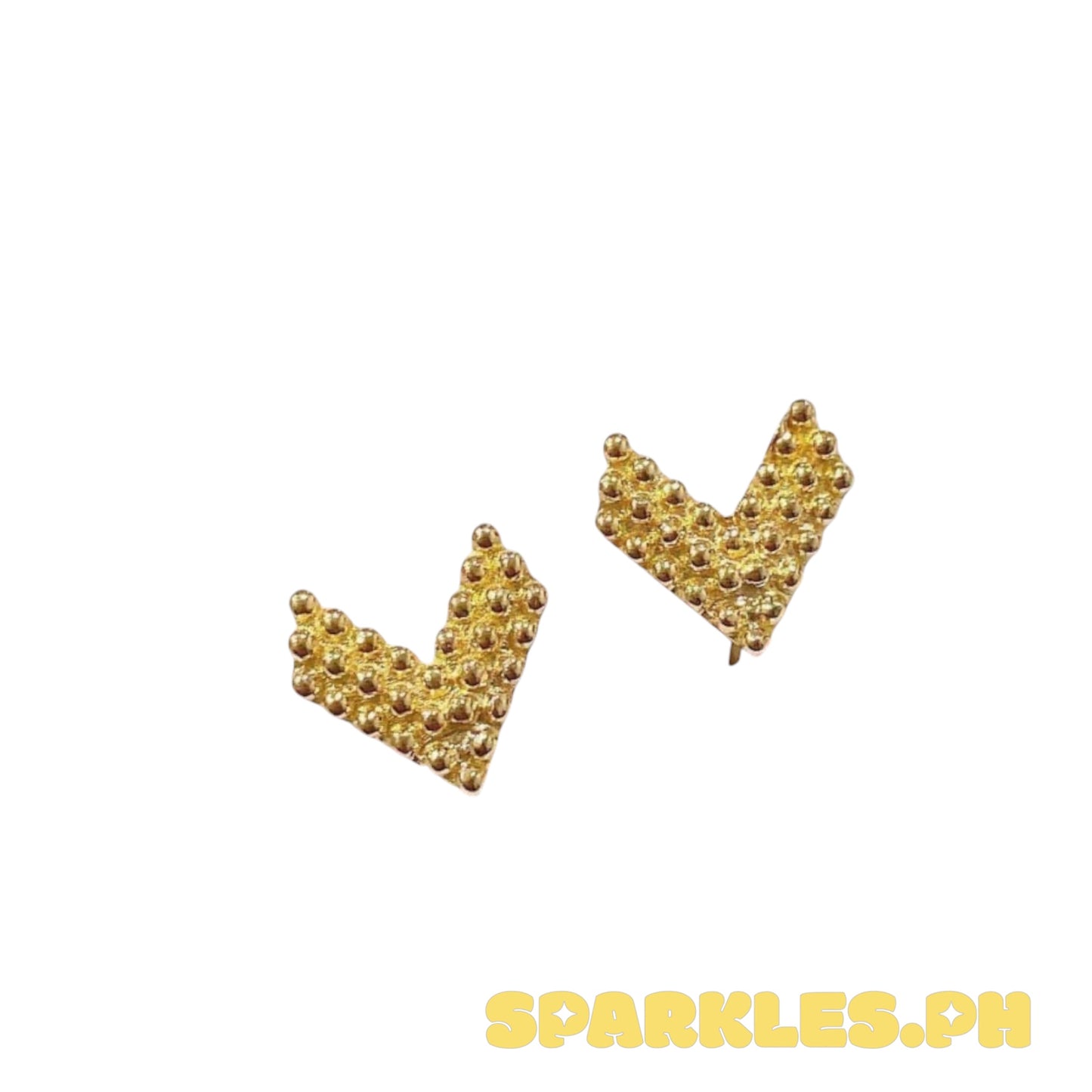 18k Saudi Gold Bubble V Earring