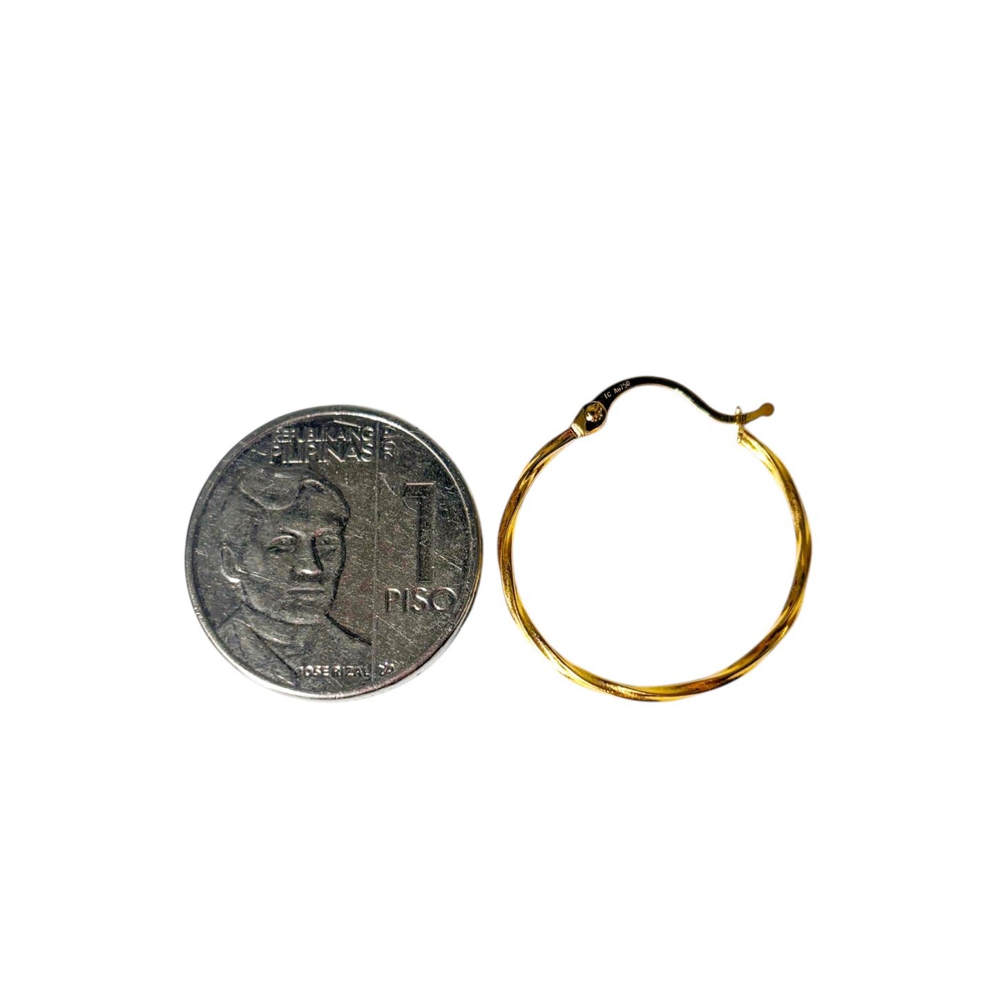 18k Saudi Gold 20mm Twisted Hoop Earrings