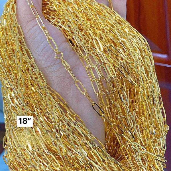 18k Saudi Gold Paperclip Chain 18” – Sparkles.ph
