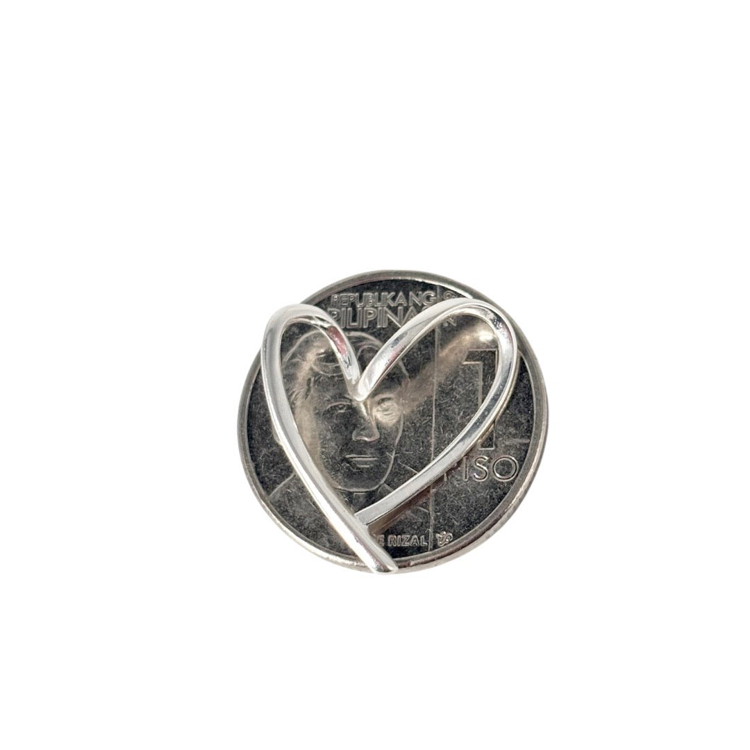 92.5 Sterling Silver - Line Heart Pendant