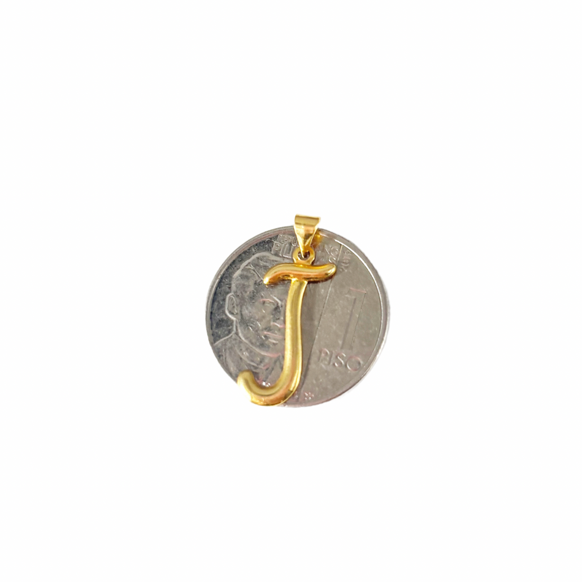 18k Saudi Gold Figaru Chain 18" + LETTER J STYLE PENDANT
