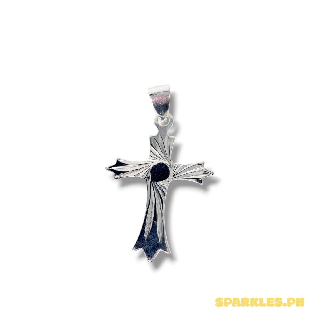 92.5 Sterling Silver - Radiant Cross Pendant