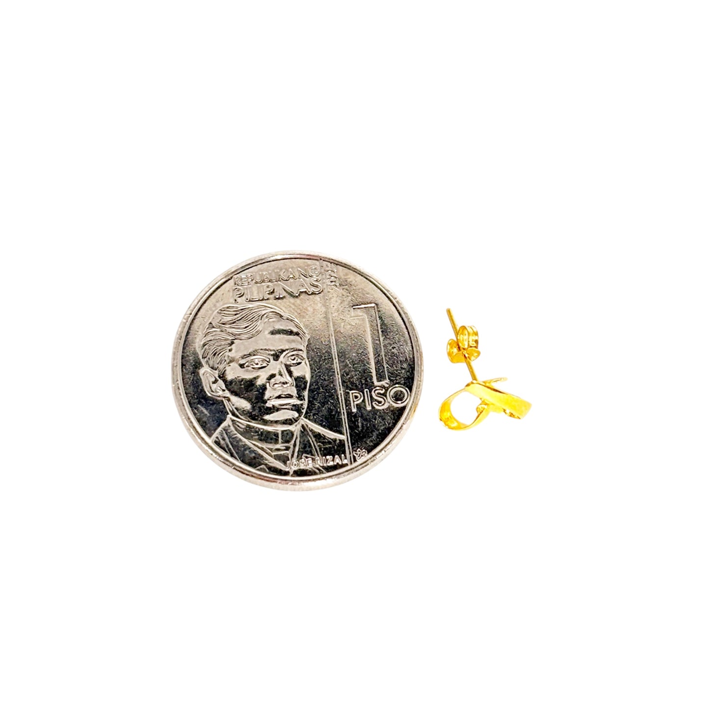 18k Saudi Gold Mini Line Heart Earring - SKUMY2226EAR2