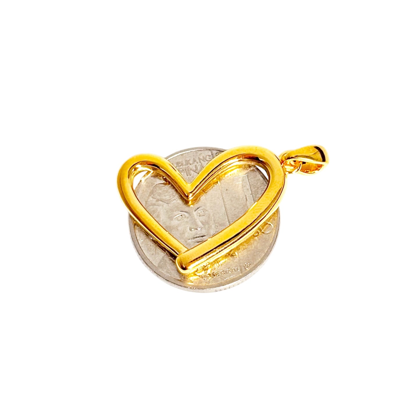 18k Saudi Gold EF Love Line Pendant - SKU-XY14IVV4