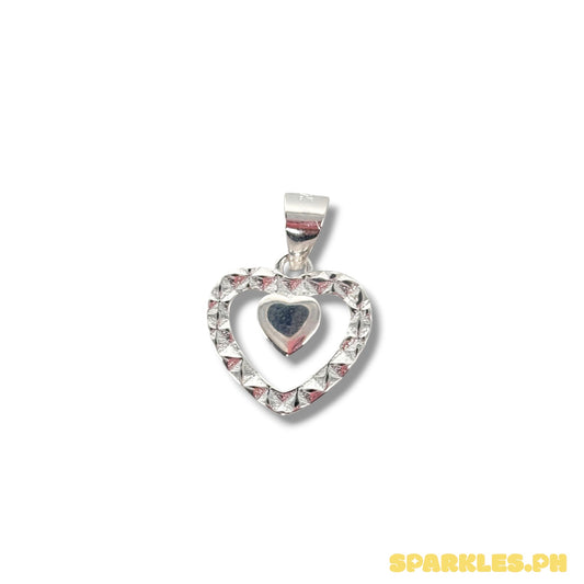 92.5 Sterling Silver - Diacut Heart Pendant