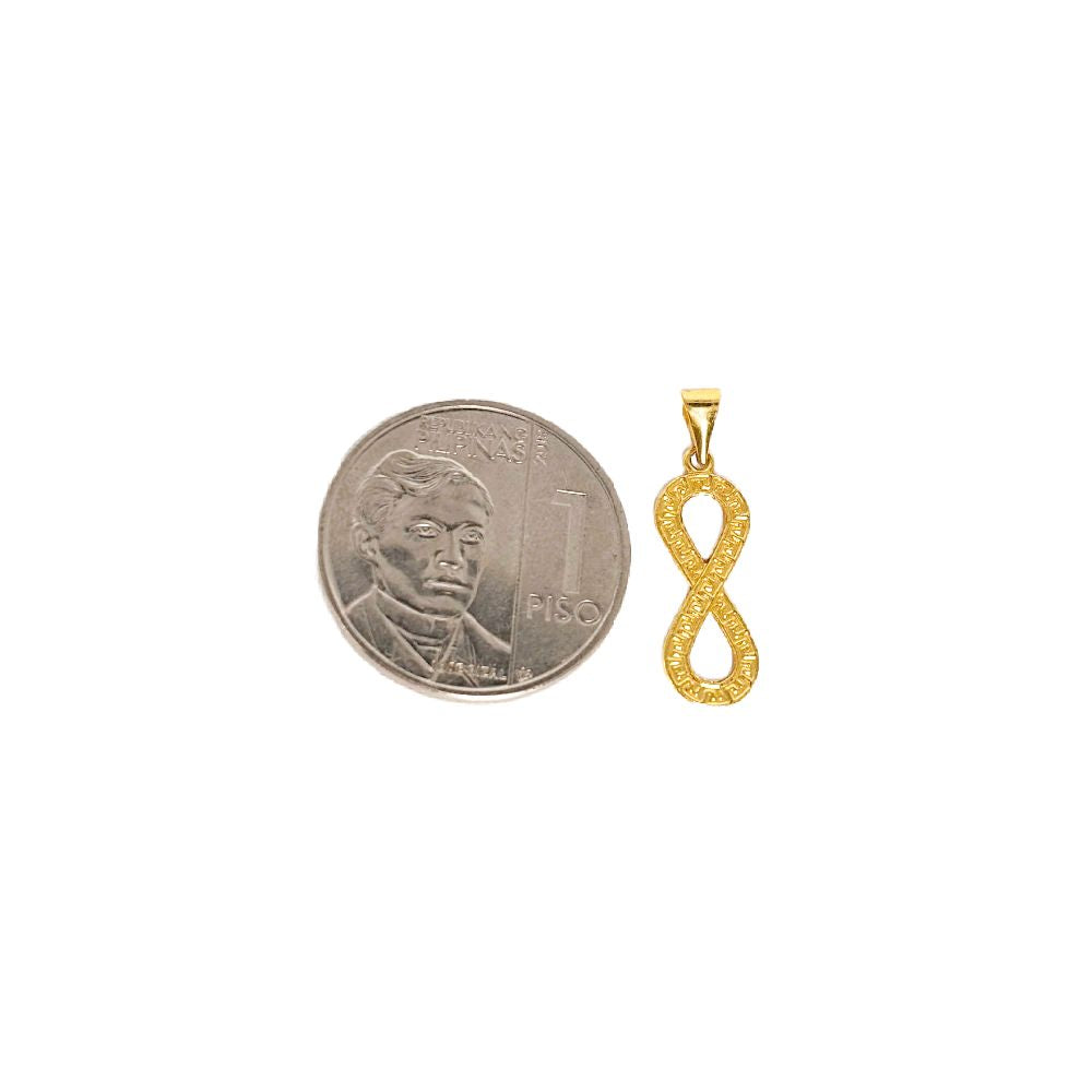 18k Saudi Gold Karkar Chain 18" + 18k Saudi Gold F Style INFINITY Pendant